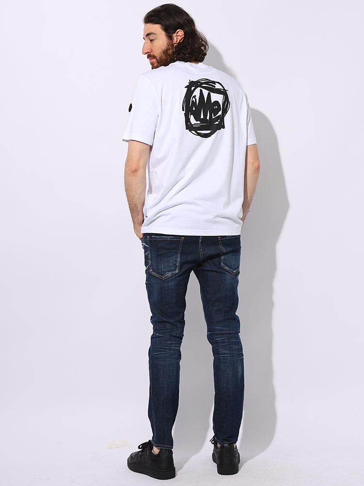 Moncler モンクレール　薄手デニム素材とスウェット生地のコンビTシャツ MONCLER モンクレール Tシャツ 8C00008 829HP メンズ 半袖