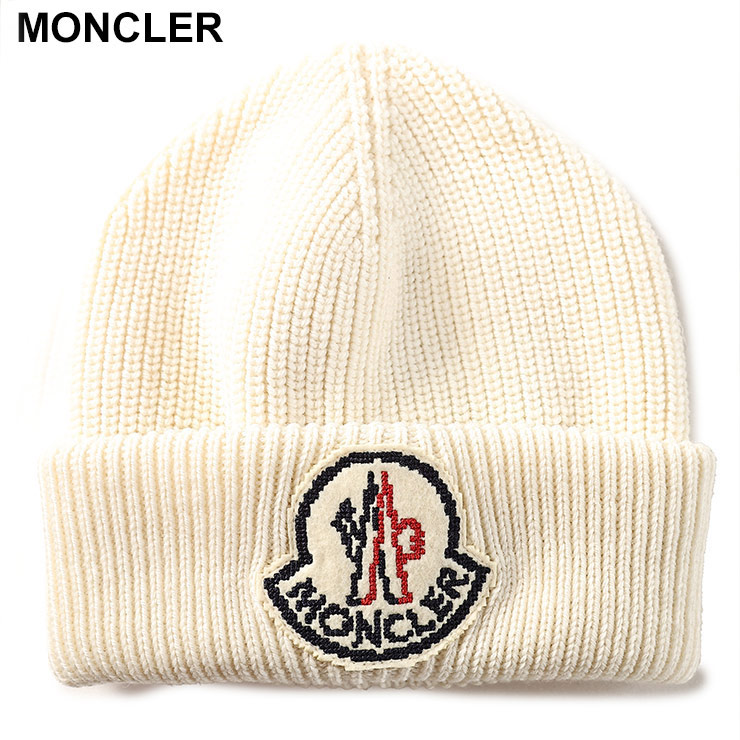 新品未使用 MONCLER モンクレール ニット帽 ロゴワッペン エコファー MONCLER モンクレール ニット帽 ワッペン ウール - メルカリ