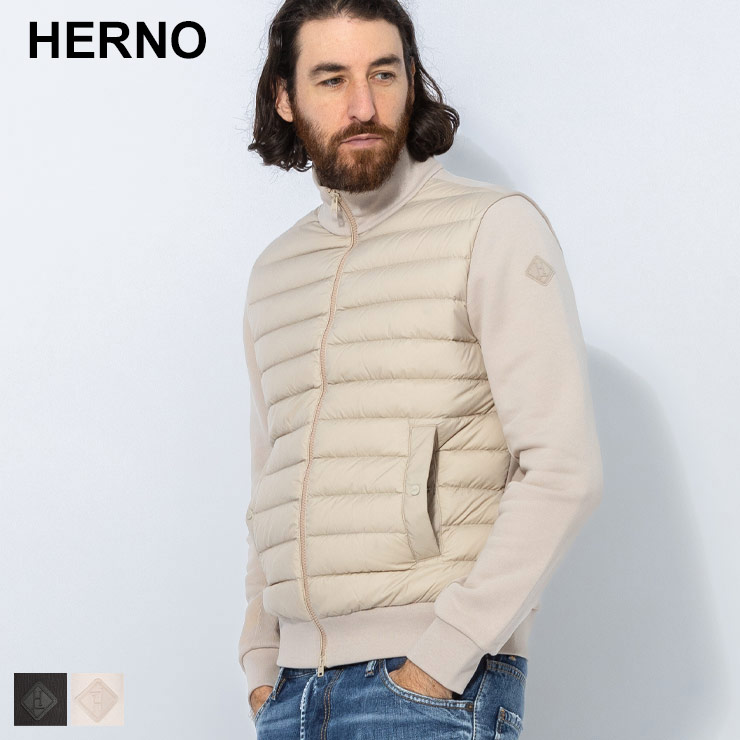 HERNO（ヘルノ） フロントダウン スウェット切替 フルジップ