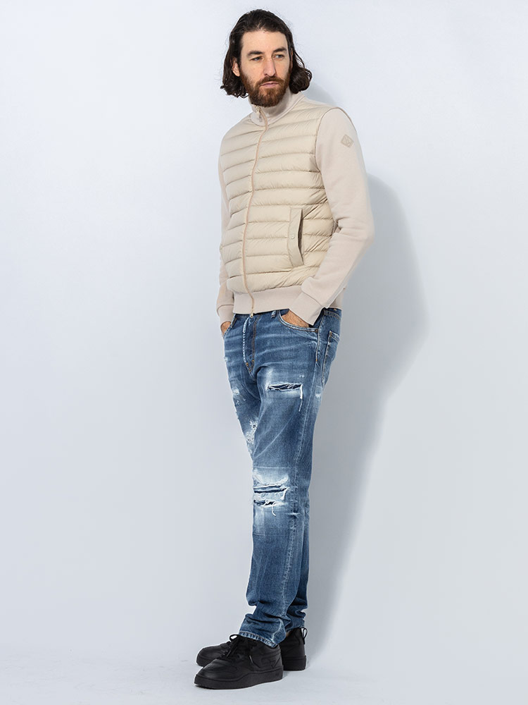 HERNO ヘルノ フロントダウン スウェット切替 フルジップ ジャケット