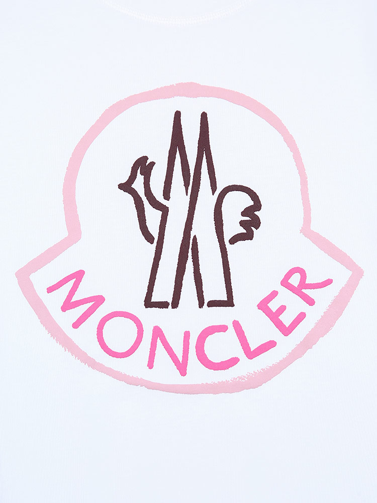 モンクレール レディース Tシャツ MONCLER ロゴ プリント クルーネック