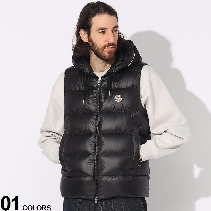 モンクレール ダウンベスト MONCLER メンズ ジレ ダウン トリコロール ロゴ フルジップ MCLUIRO3