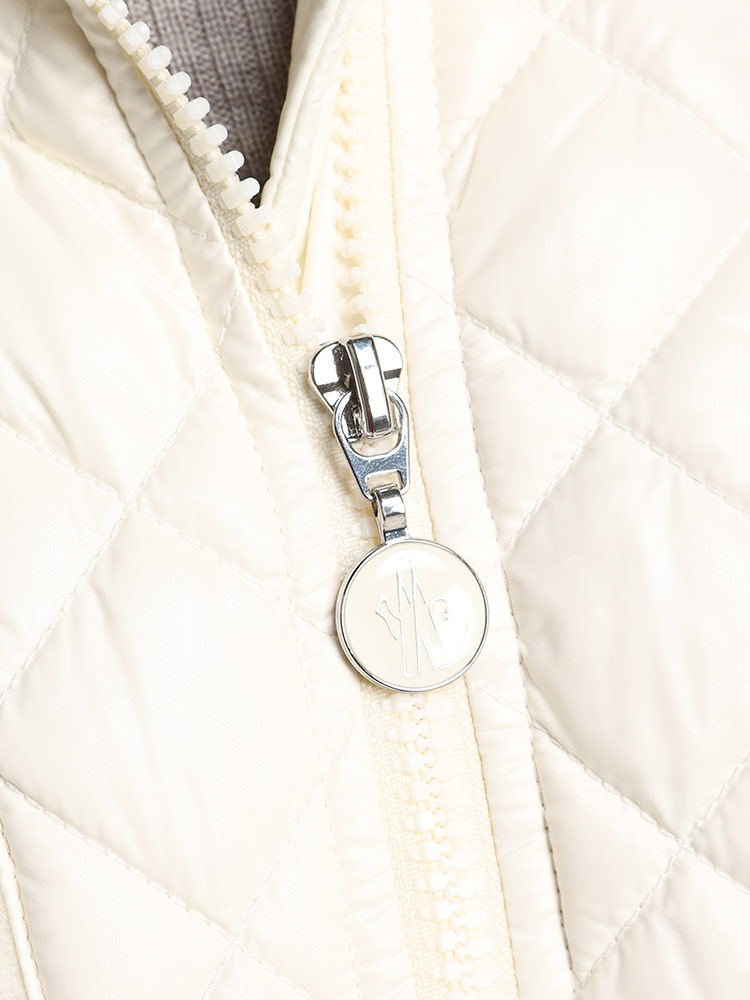 モンクレール　レディースケープ MONCLER (モンクレール) キルティング 切り替え ウール ケープ