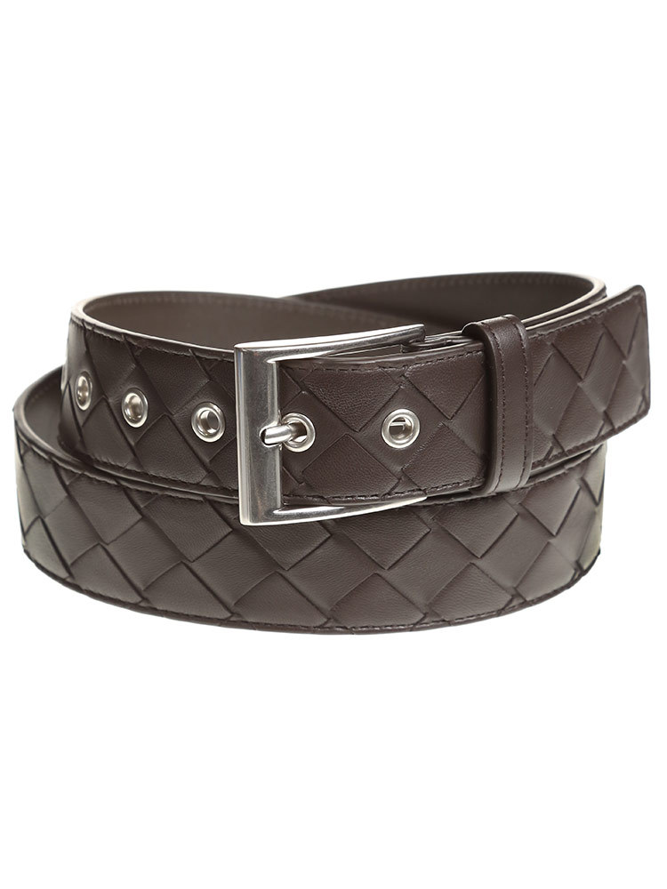 BOTTEGA VENETA 黒 レザー ベルト ブラックウォッチ バックル ベルト| Bottega Veneta® 日本