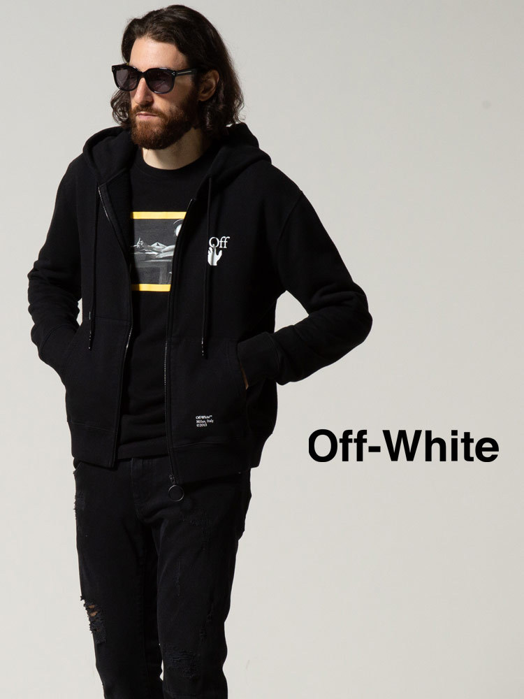 オフホワイト メンズ OFF-WHITE ロゴ バックプリント フルジップ