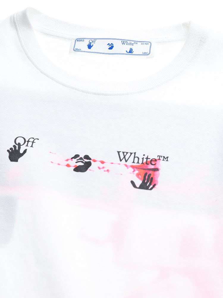 OFF-WHITE オフホワイト プリント クルーネック 長袖 Tシャツ ACRYLIC