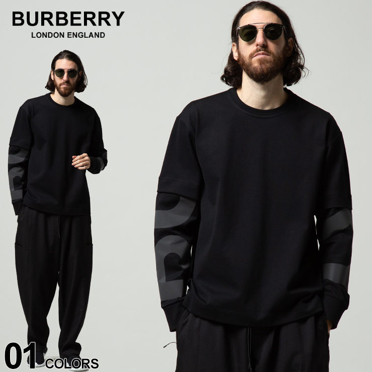 バーバリー Tシャツ BURBERRY プリント フェイクレイヤード クルー