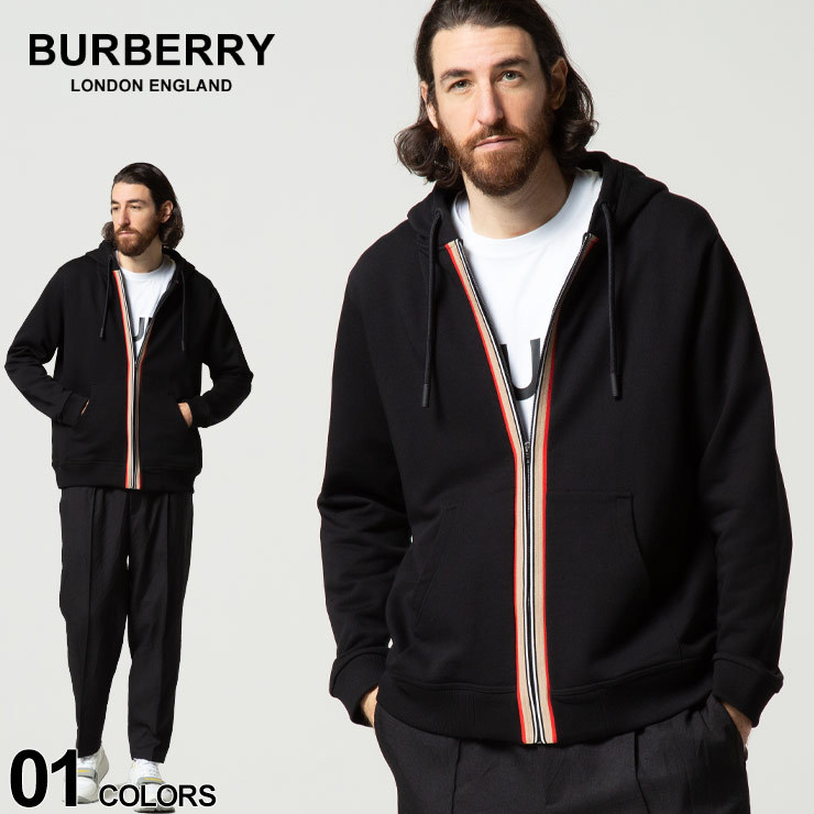 美品】BURBERRY 20AW アイコンストライプジップパーカー Mサイズ-