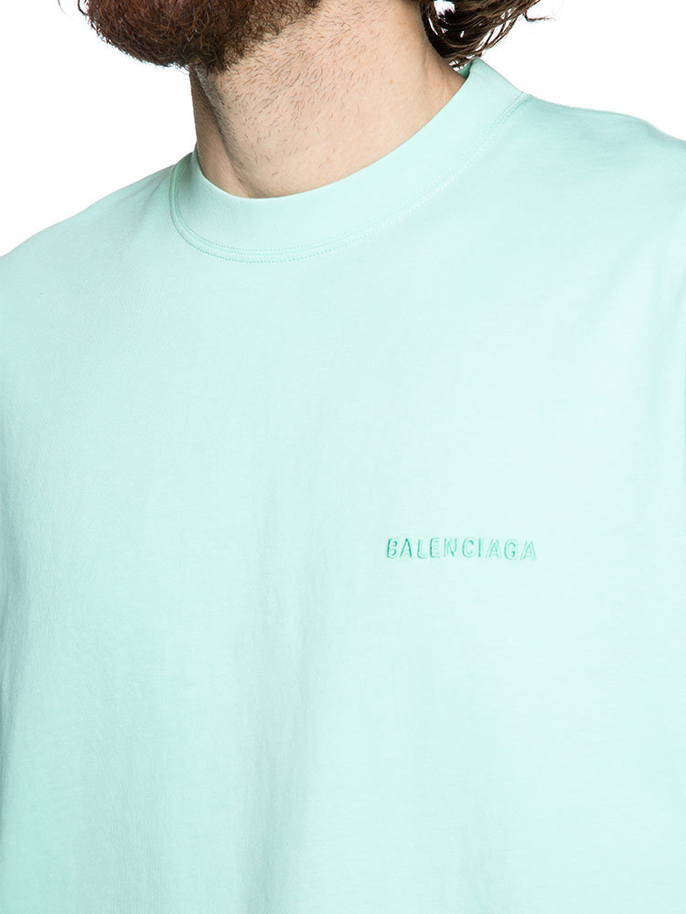 バレンシアガ メンズ Tシャツ BALENCIAGA バックロゴ刺繍 クルーネック