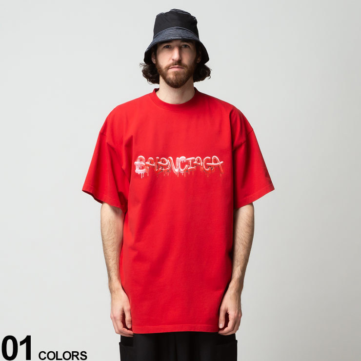 バレンシアガ メンズ Tシャツ BALENCIAGA スライムロゴ オーバー