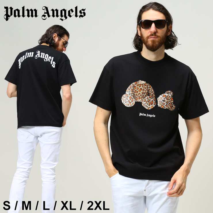 パームエンジェルス Tシャツ 半袖 メンズ Palm Angels ブランド プリント バック プリント クルーネック LEOPARD BEAR  PAAA001S22JER01