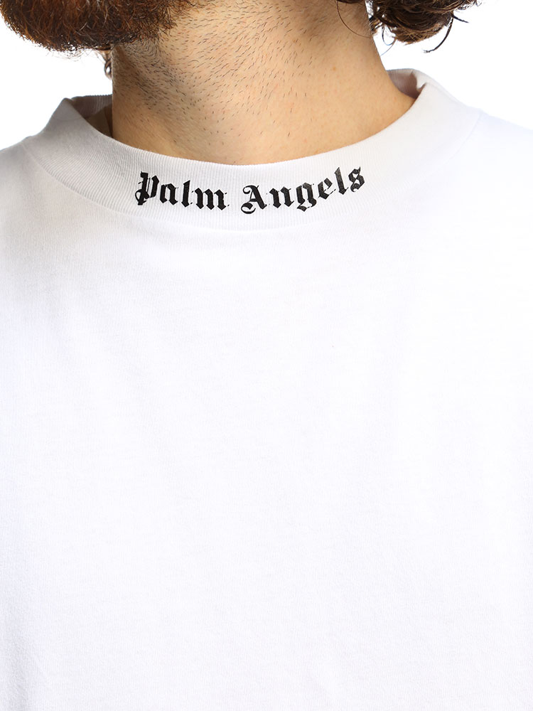 パームエンジェルス Tシャツ 長袖 メンズ Palm Angels ブランド ロンT ロゴ モックネック バックプリント DOUBLED LOGO  トップス PAAB001C99JER00