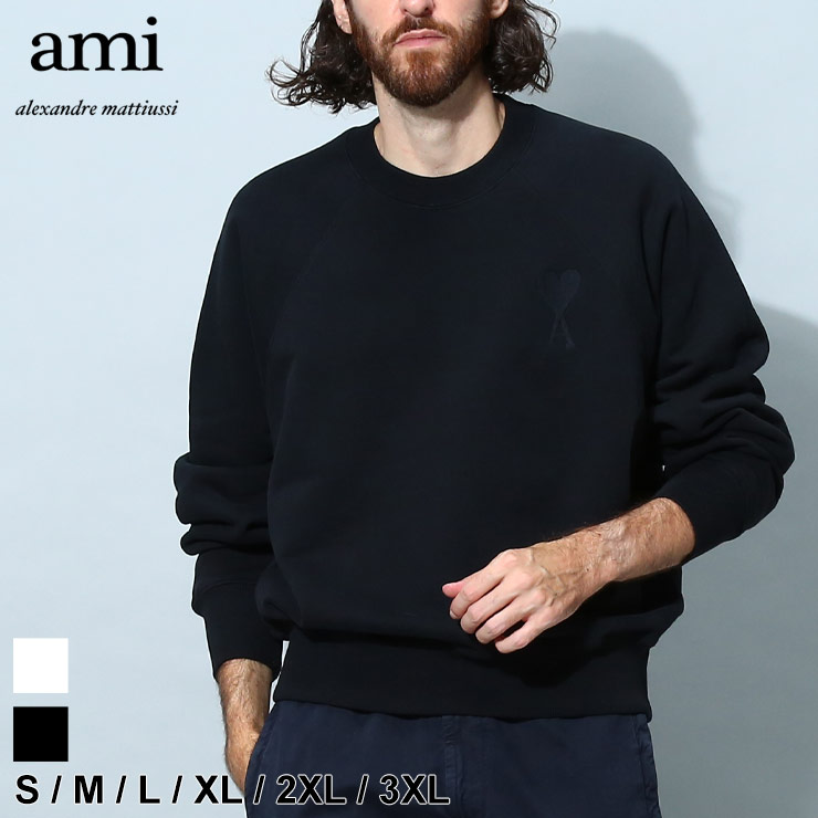 アミパリス メンズ トレーナー AMI PARIS ブランド スウェット トップス プルオーバー 長袖 刺繍 ロゴ AMI DE COEUR  ユニセックス AMIUSW002747