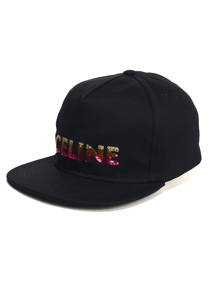 セリーヌ CELINE キャップ 帽子 スパンコール ロゴ メンズ ブランド 