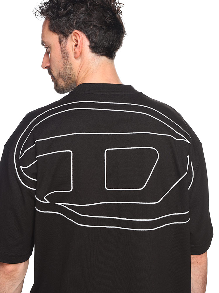 DIESEL（ディーゼル） ビッグオーバル刺繍 クルーネック 半袖 Tシャツ