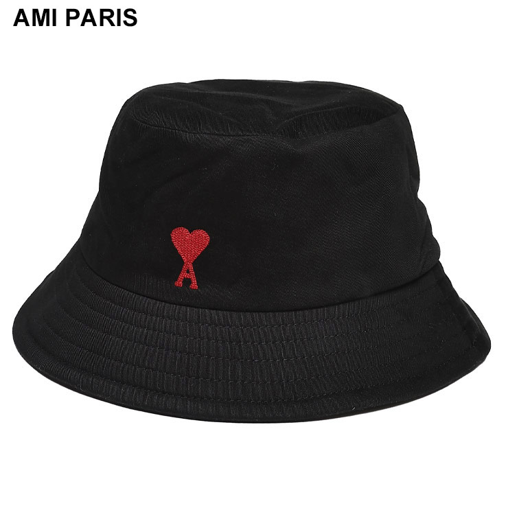 新作！ 【AMI PARIS】 ロゴ刺繍 バケハ 人気 定番 黒 男女兼用 42914_1.jpg