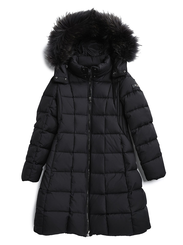 TATRAS（タトラス） ファーフード着脱 ブロックキルト ダウンコート