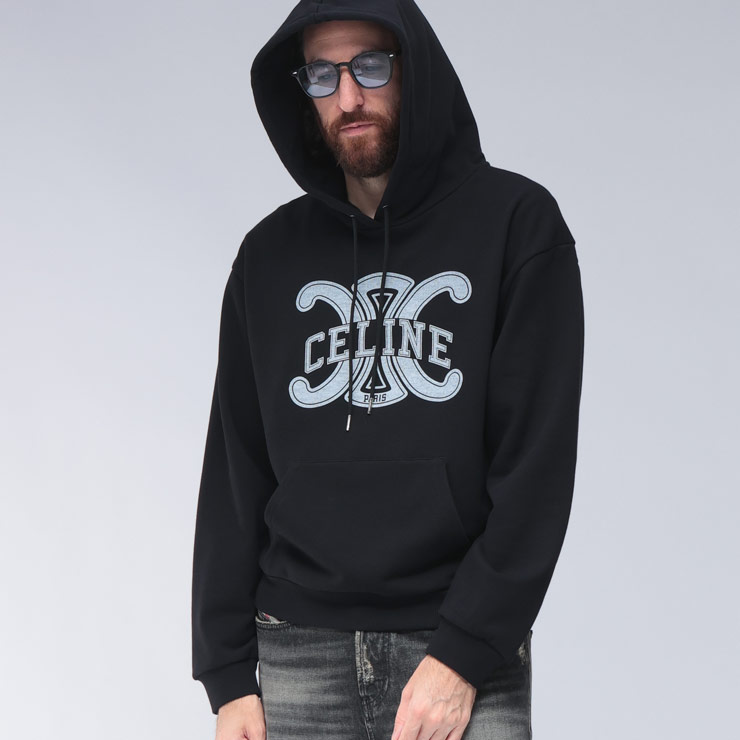 極美品【セリーヌ】トリオンフ　カンガルーポケット付き　フーディ　パーカー 極美品【セリーヌ】トリオンフ カンガルーポケット付き フーディ