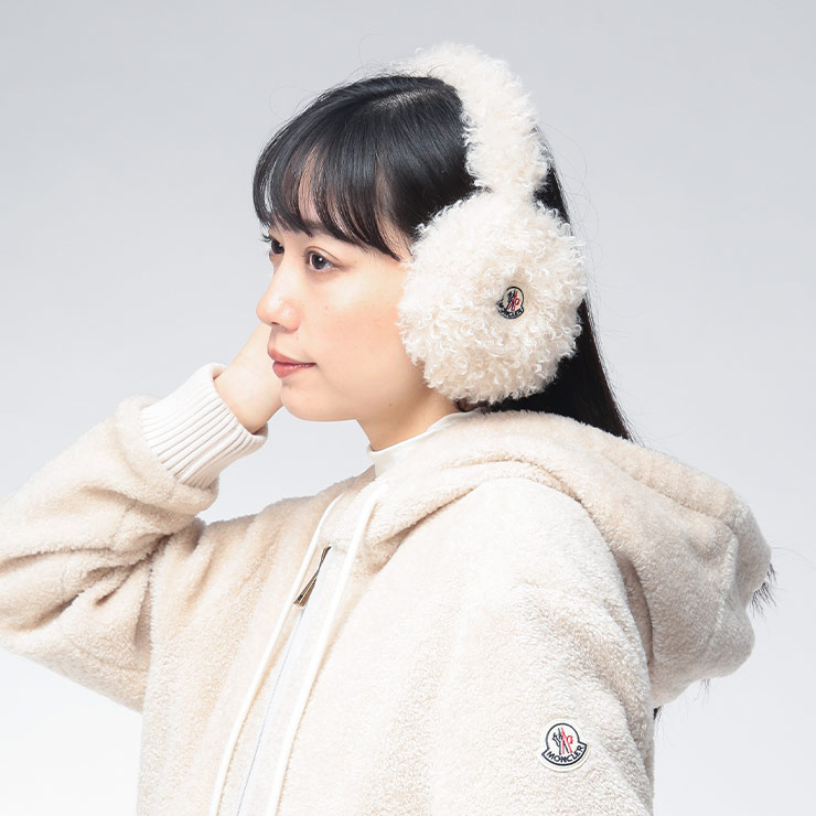 MONCLER（モンクレール） イヤーマフ レディース テディ ボア ロゴ