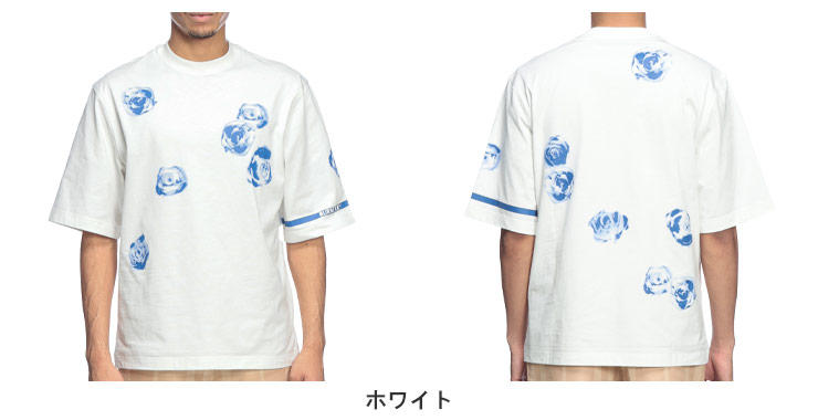 BURBERRY（バーバリー） Tシャツ メンズ 総柄 薔薇プリント クルー