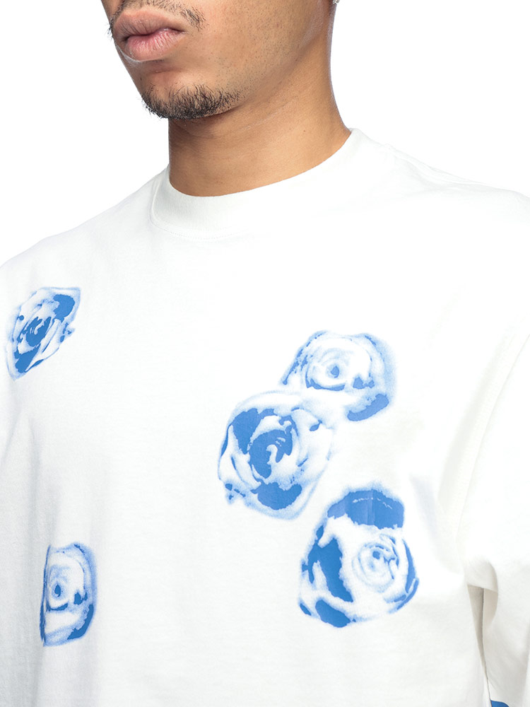 BURBERRY（バーバリー） Tシャツ メンズ 総柄 薔薇プリント クルー