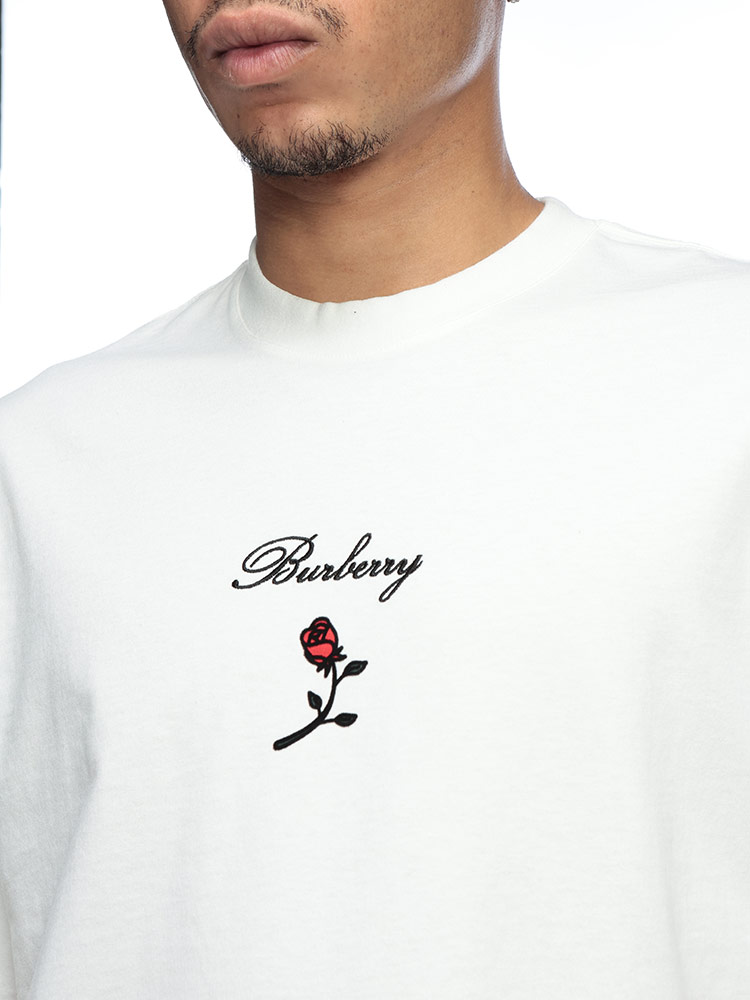 BURBERRY（バーバリー） Tシャツ メンズ フロント ロゴ 刺繍 薔薇