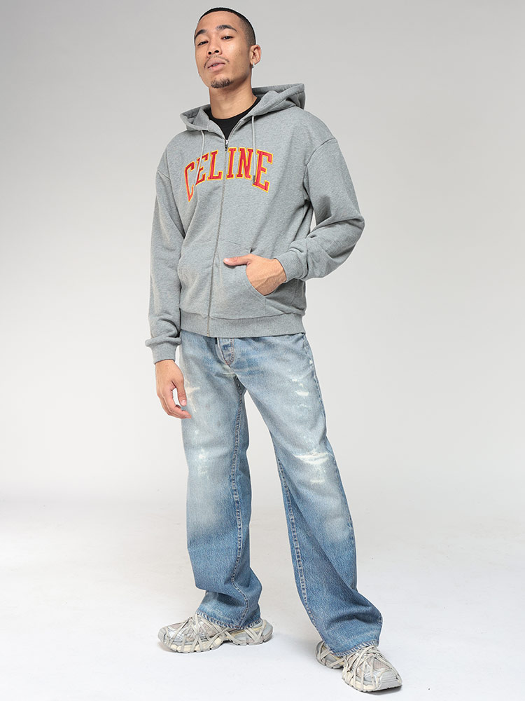 CELINE（セリーヌ） パーカー メンズ スウェット フロント ロゴ ルーズ