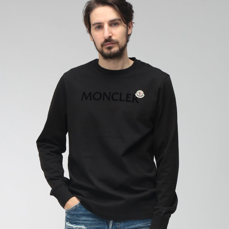MONCLER（モンクレール） メンズ Tシャツ 長袖 ロゴ＆ワッペン クルー