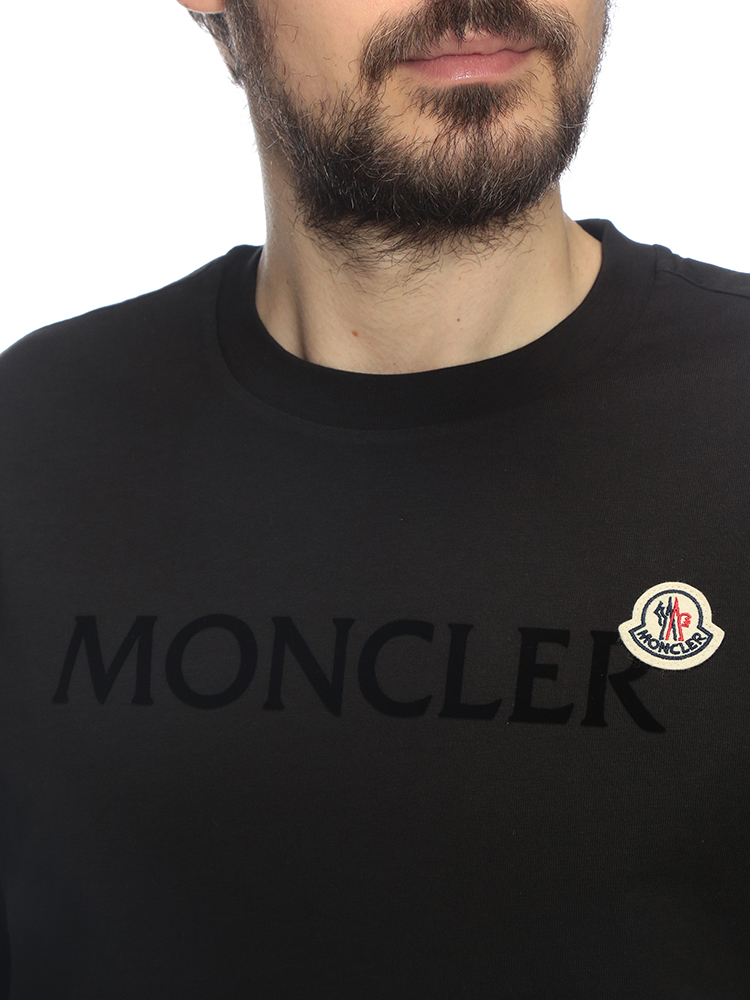 MONCLER（モンクレール） メンズ Tシャツ 長袖 ロゴ＆ワッペン クルー