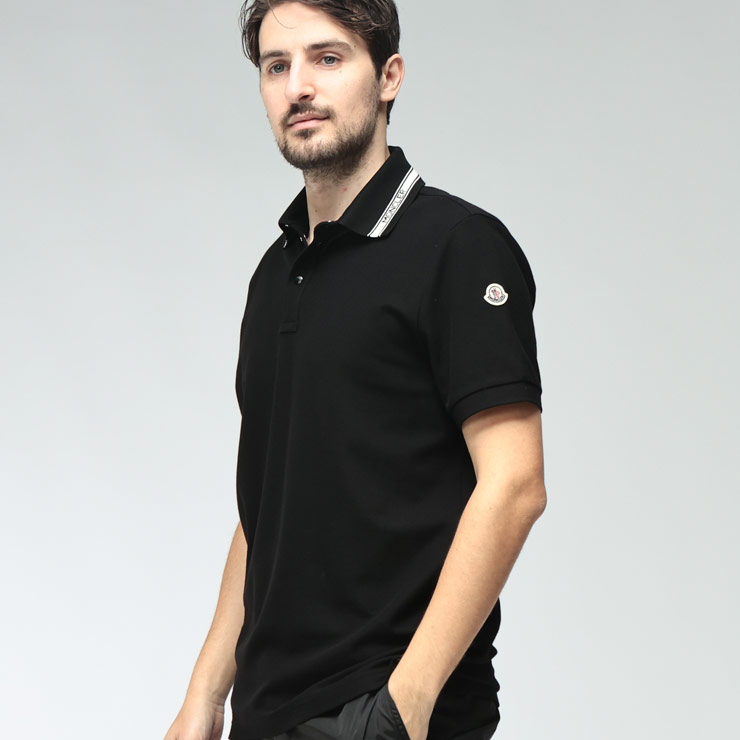 MONCLER（モンクレール） メンズ ポロシャツ 半袖 コットン 襟ライン