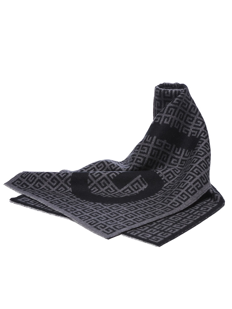 GIVENCHY（ジバンシィ） マフラー メンズ ウール混 総柄 ロゴ