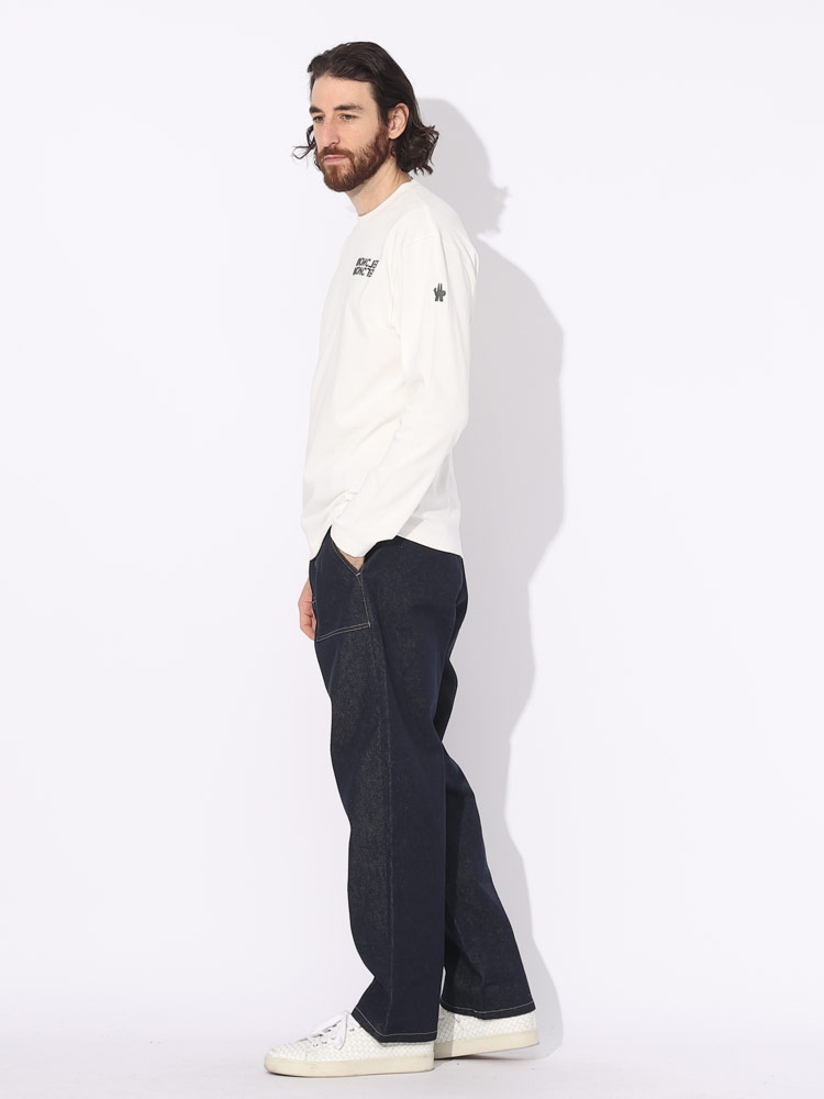 MONCLER GRENOBLE コットンジャージ ロゴ Tシャツ 関税送料込 MONCLER モンクレール Tシャツ 長袖 GRENOBLE メンズ ロンT ロゴ