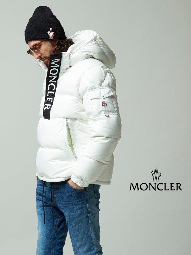 モンクレール メンズ MONCLER ロゴプリント フード アノラック ダウン