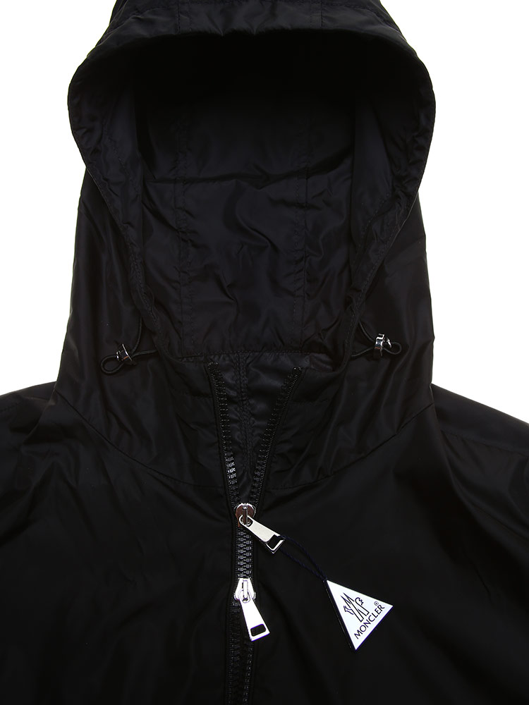 あ*り様 MONCLER 黒 ウィンドブレーカー フード付き MONCLER モンクレール スプリングコート ウインドブレーカー