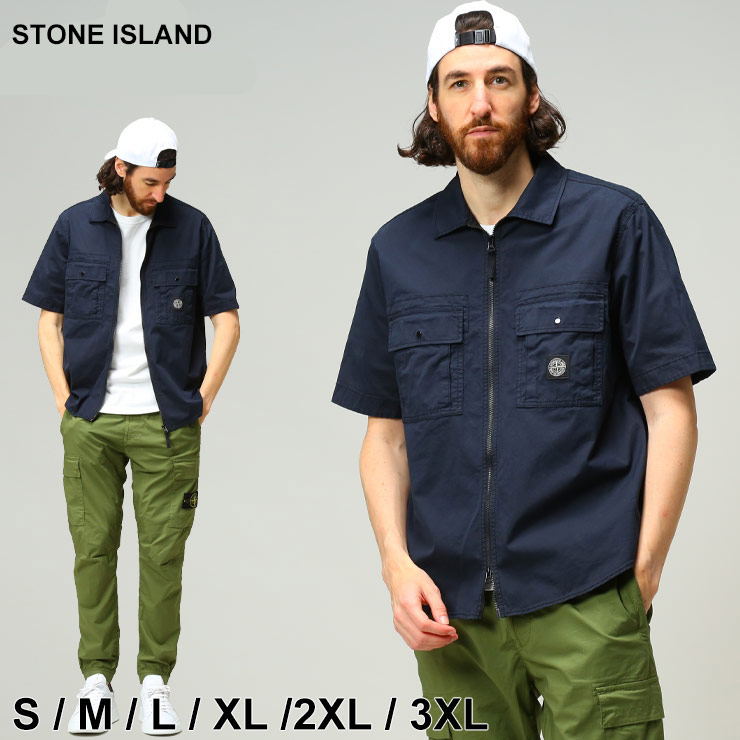 ストーンアイランド シャツ 半袖 メンズ STONE ISLAND ロゴ