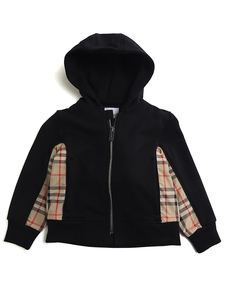 バーバリー BURBERRY パーカー フーディー トップス チェック コットン ジップ ブランド キッズ 子供服 ギフト 4Y 6Y 8Y 10Y  12Y 14Y レディース BBK8060951