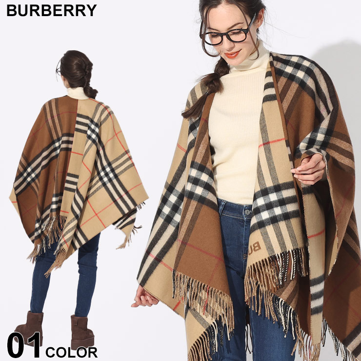 バーバリー ケープ BURBERRY レディース ストール ロゴ コントラストチェック アウター チェック フリンジ ウール カシミア  BBL8059406 : 7499231007 : ゼンオンライン - 通販 - Yahoo!ショッピング