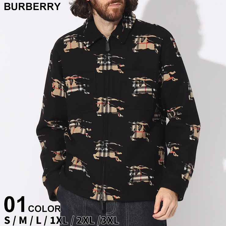 バーバリー BURBERRY メンズ シャツ シャツジャケット チェック EKD ウールブレンド ブルゾン BB8070958