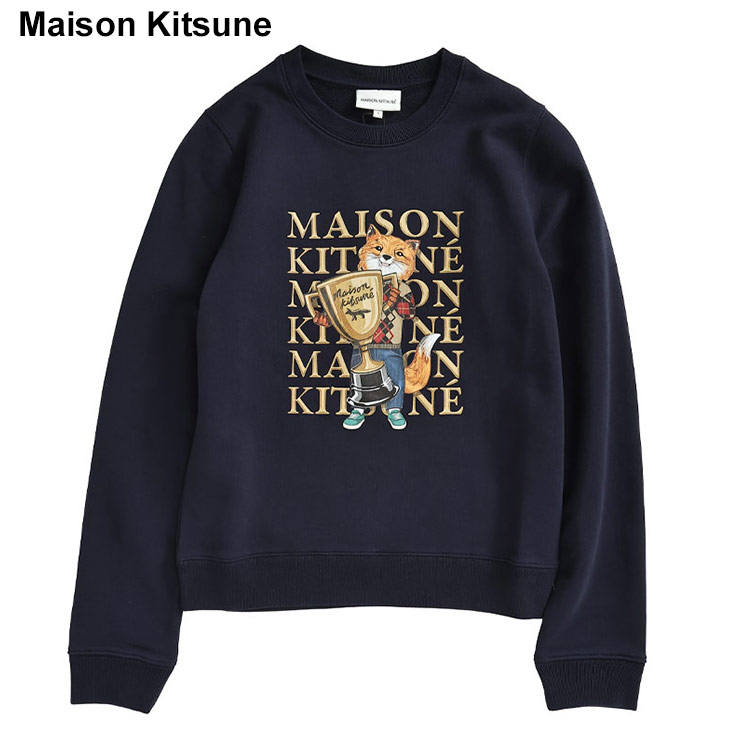 新品限定⭐メゾンキツネ ベビーフォックス 刺繍 トレーナー XL 黑 国内正規品 MAISON KITSUNE メゾン キツネ Maison Kitsune チャンピオン
