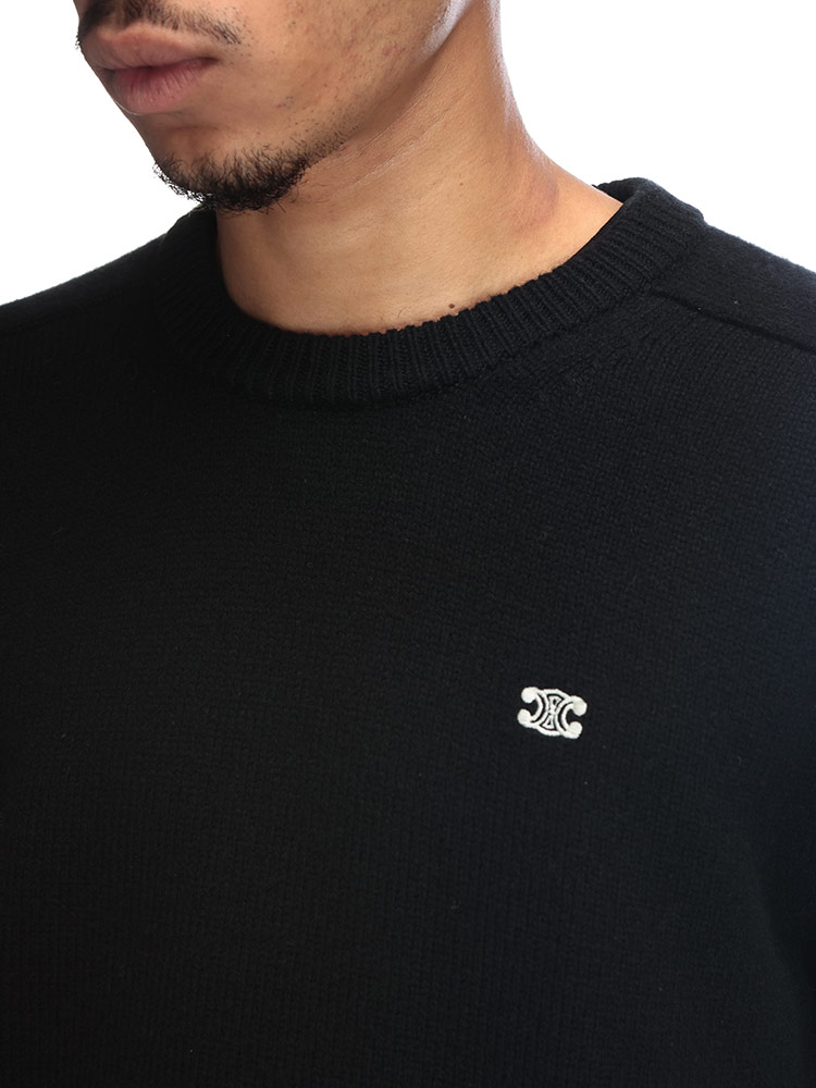 CELINE（セリーヌ） ニット メンズ カシミヤ混 ワンポイント クルー