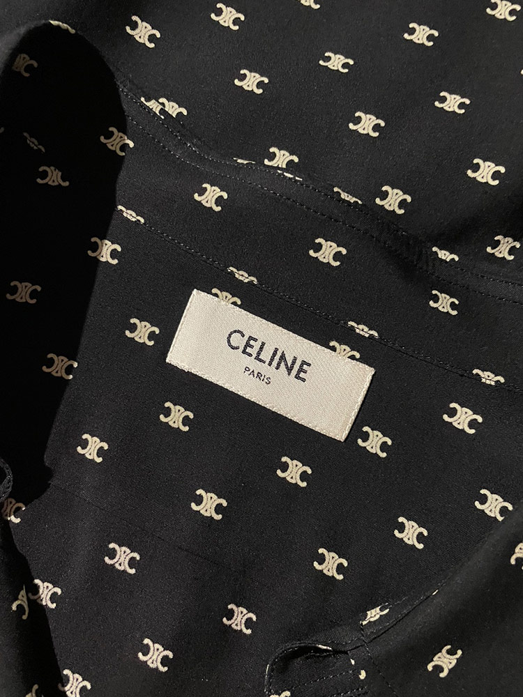 CELINE セリーヌ 総柄プリント 長袖 シャツ メンズ CEL2C813
