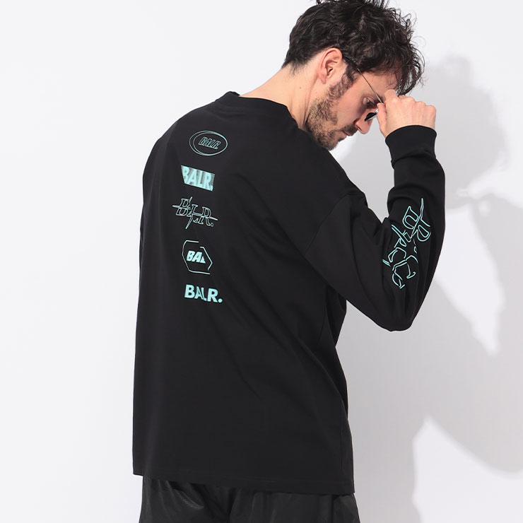 BALR. ボーラー 長袖 Tシャツ メンズ ロゴプリント クルーネック