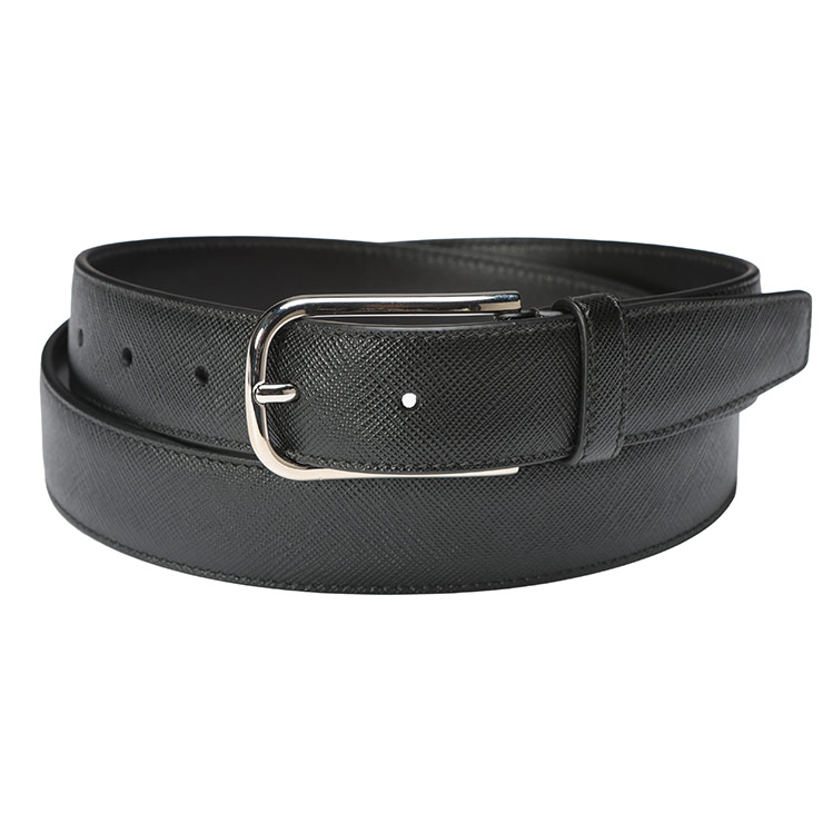 PRADA プラダ 黒 レザーベルト シルバーバックル ビジネス フォーマル PRADA（プラダ） 【1円ラッピング】プラダ ベルト メンズ サフィアーノ