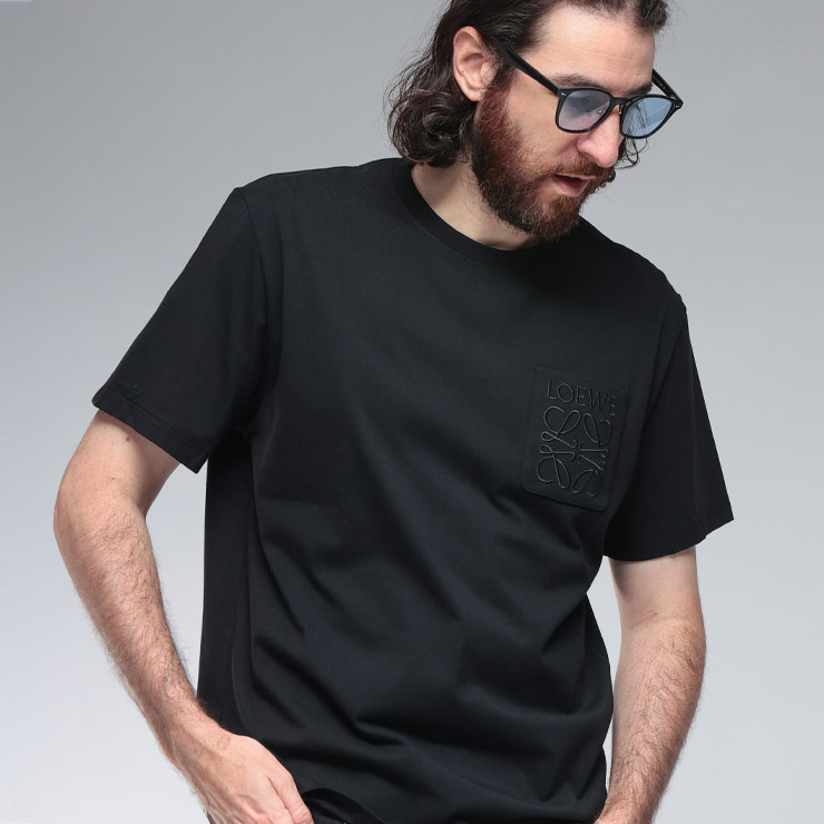 LOEWE（ロエベ） Tシャツメンズ アナグラム刺繍 ポケット クルーネック