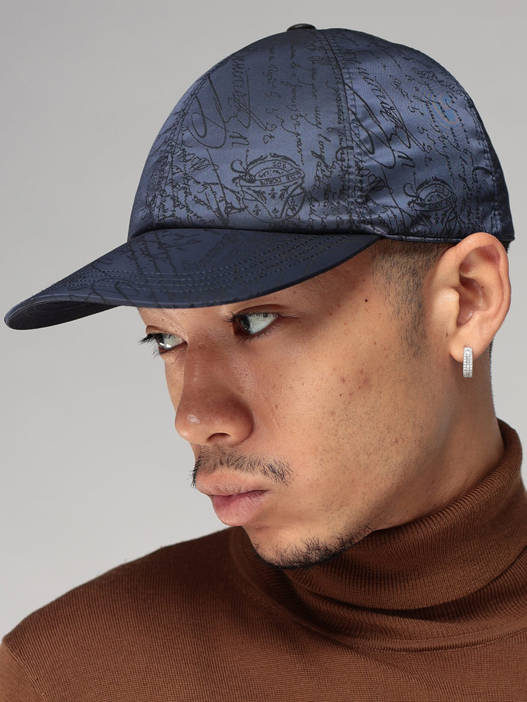 BERLUTI デニム ベースボールキャップ ベルルッティ Berluti（ベルルッティ） キャップ メンズ 総柄 スクリット ナイロン