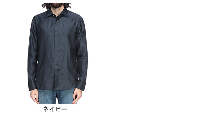 Berluti（ベルルッティ） シルク スクリット レギュラーカラー 長袖