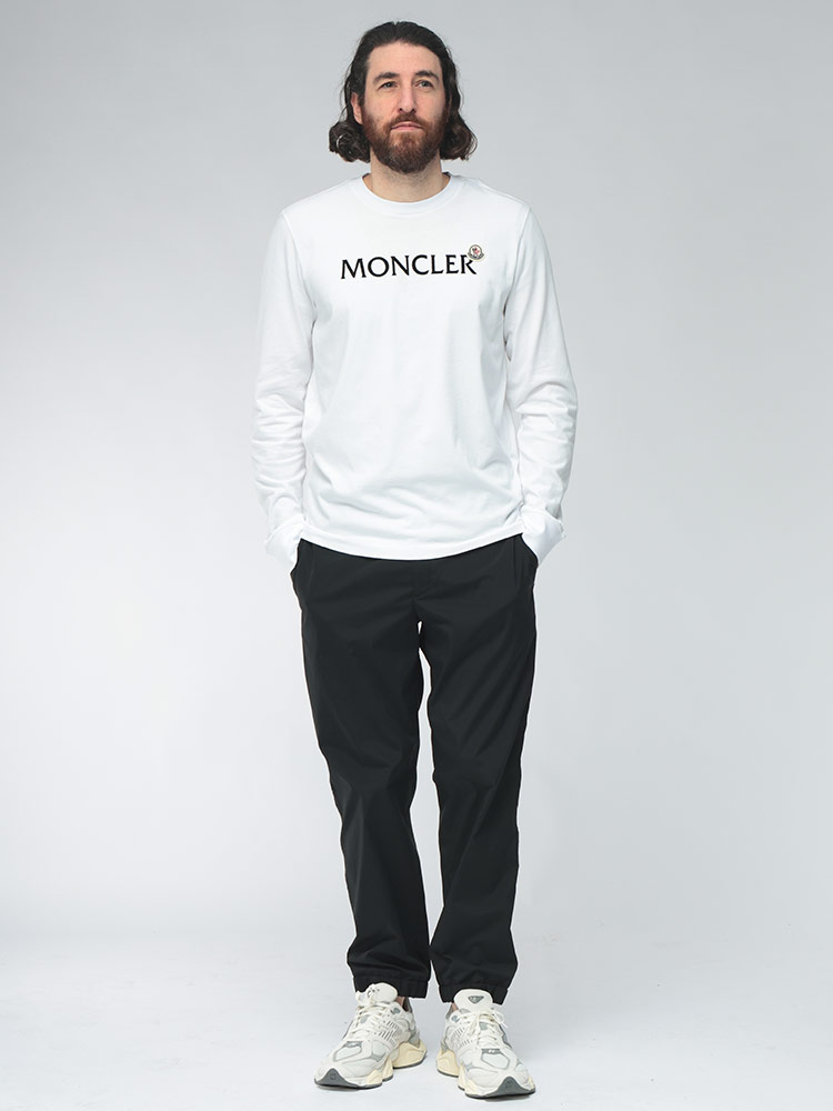 MONCLER（モンクレール） メンズ Tシャツ 長袖 フロント ロゴ ワッペン