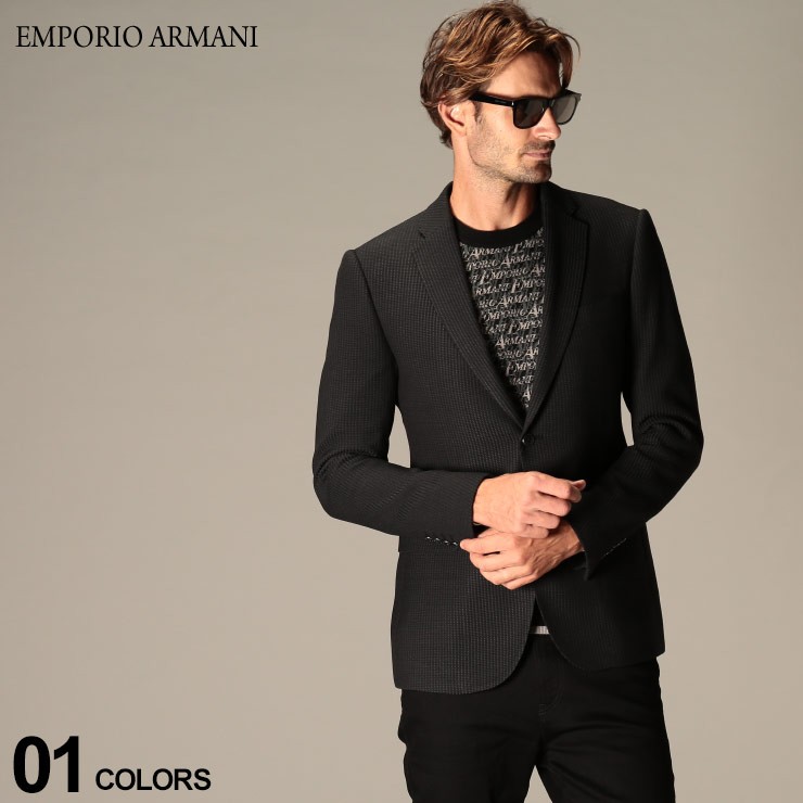 エンポリオ アルマーニ メンズ ジャケット EMPORIO ARMANI ウール ジャージー シングル 2ツ釦 ブランド アウター テーラード  EA91GMH09821