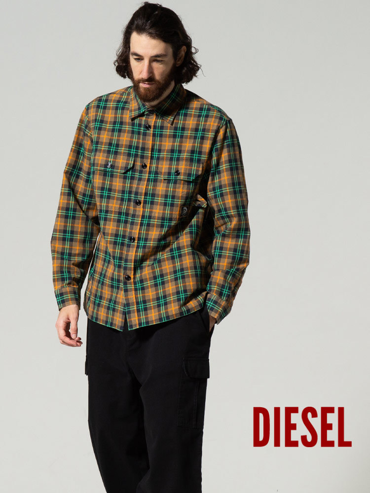 ディーゼル メンズ DIESEL チェック コットン フランネル 長袖