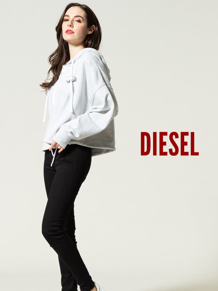 ディーゼル レディース DIESEL ハーフ ビッグジップ スウェット